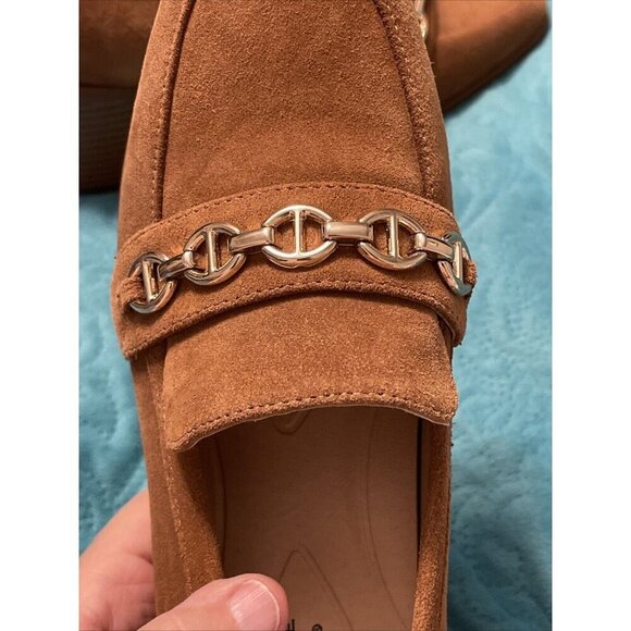 Alex Marie Women's Farin Loafer Pilgrim Heels , Shoes Brown Leather Suede Sz 8.5 - Picture 15 of 16